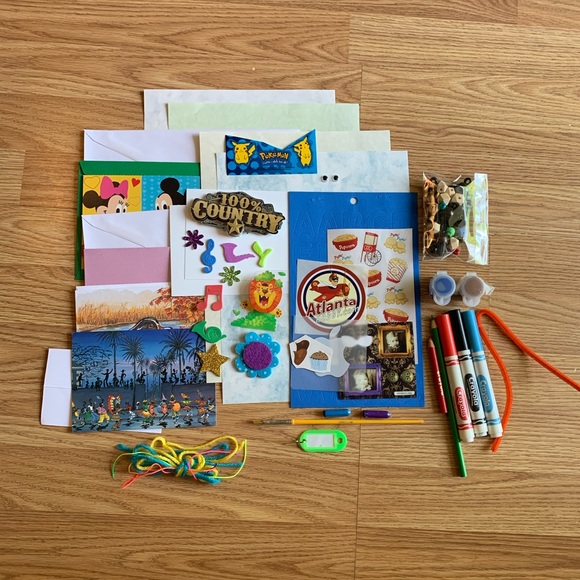 ART FUN pack Set supplies BAG Paper paint sticker kids - Picture 2 of 9